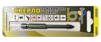 Сверло по керамике и стеклу квадро 6мм