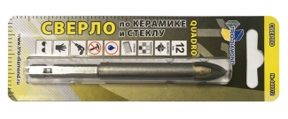 Сверло по керамике и стеклу квадро 12мм