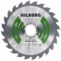 Диск пильный Hilberg Industrial Дерево Тонкий Рез 165x1,6x24Т*30мм